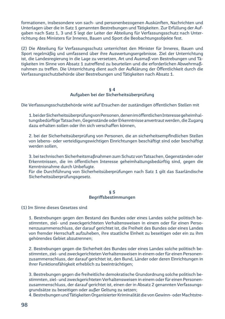 Seite 100 des Verfassungsschutzbericht 2021 Saarland