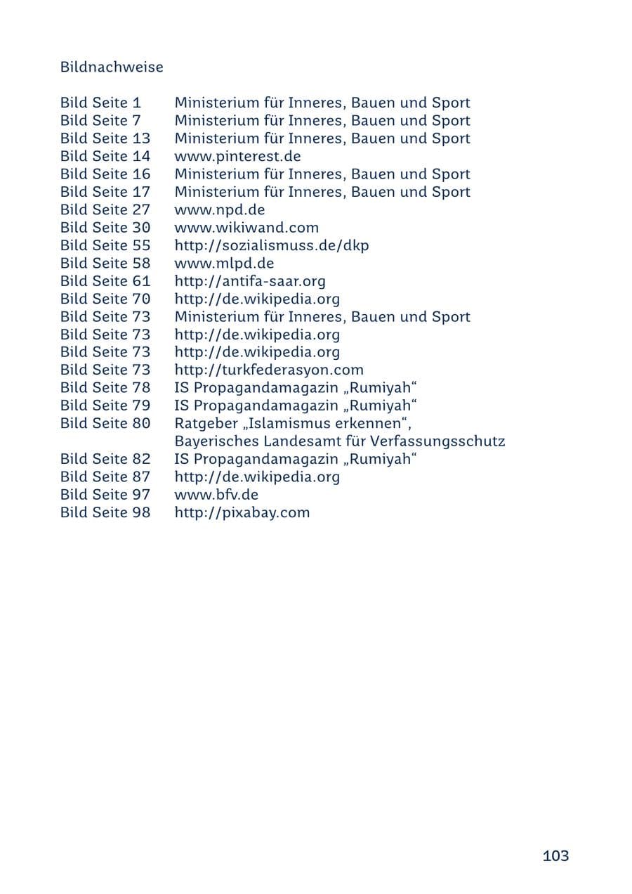 Seite 103 des Verfassungsschutzbericht 2022 Saarland