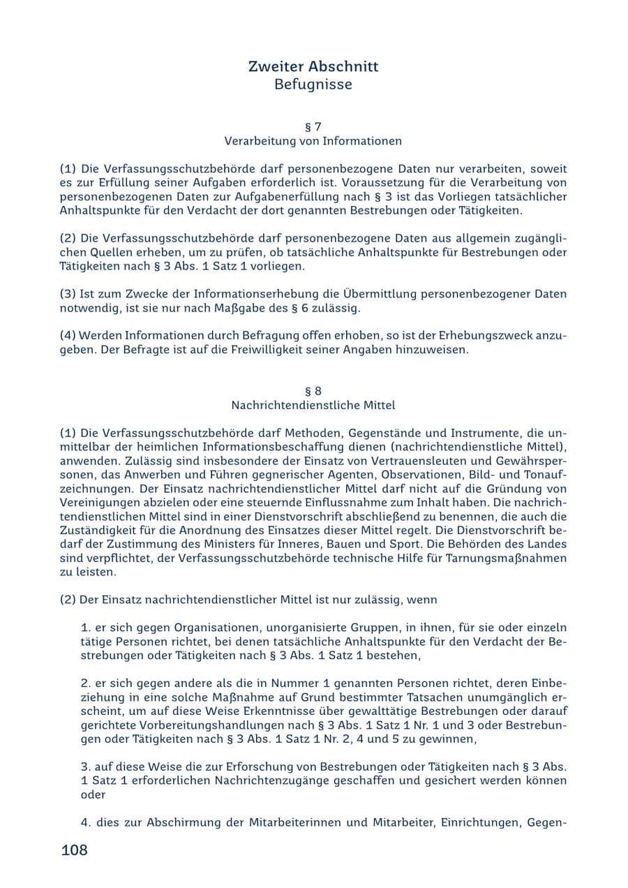 Seite 108 des Verfassungsschutzbericht 2022 Saarland