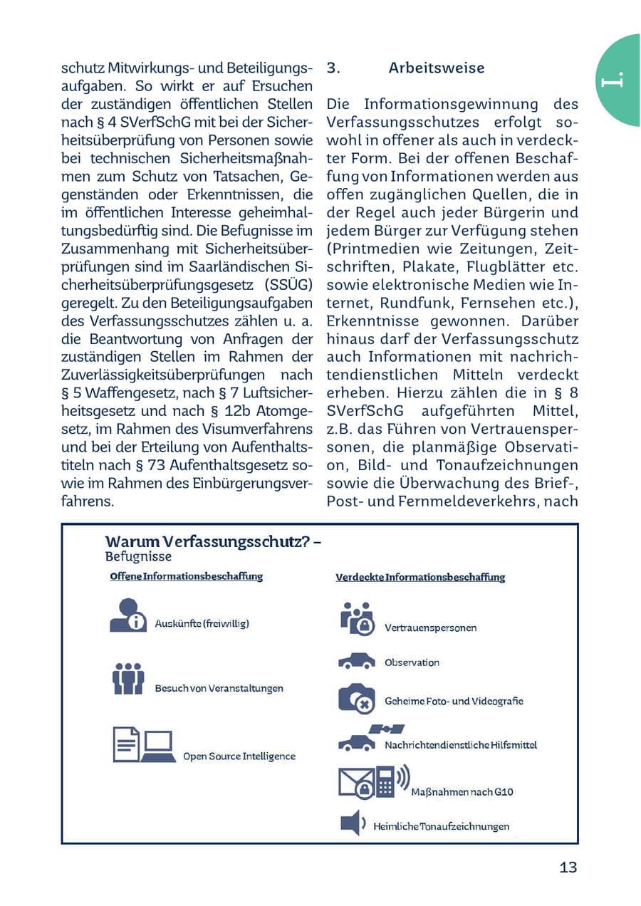 Seite 13 des Verfassungsschutzbericht 2022 Saarland