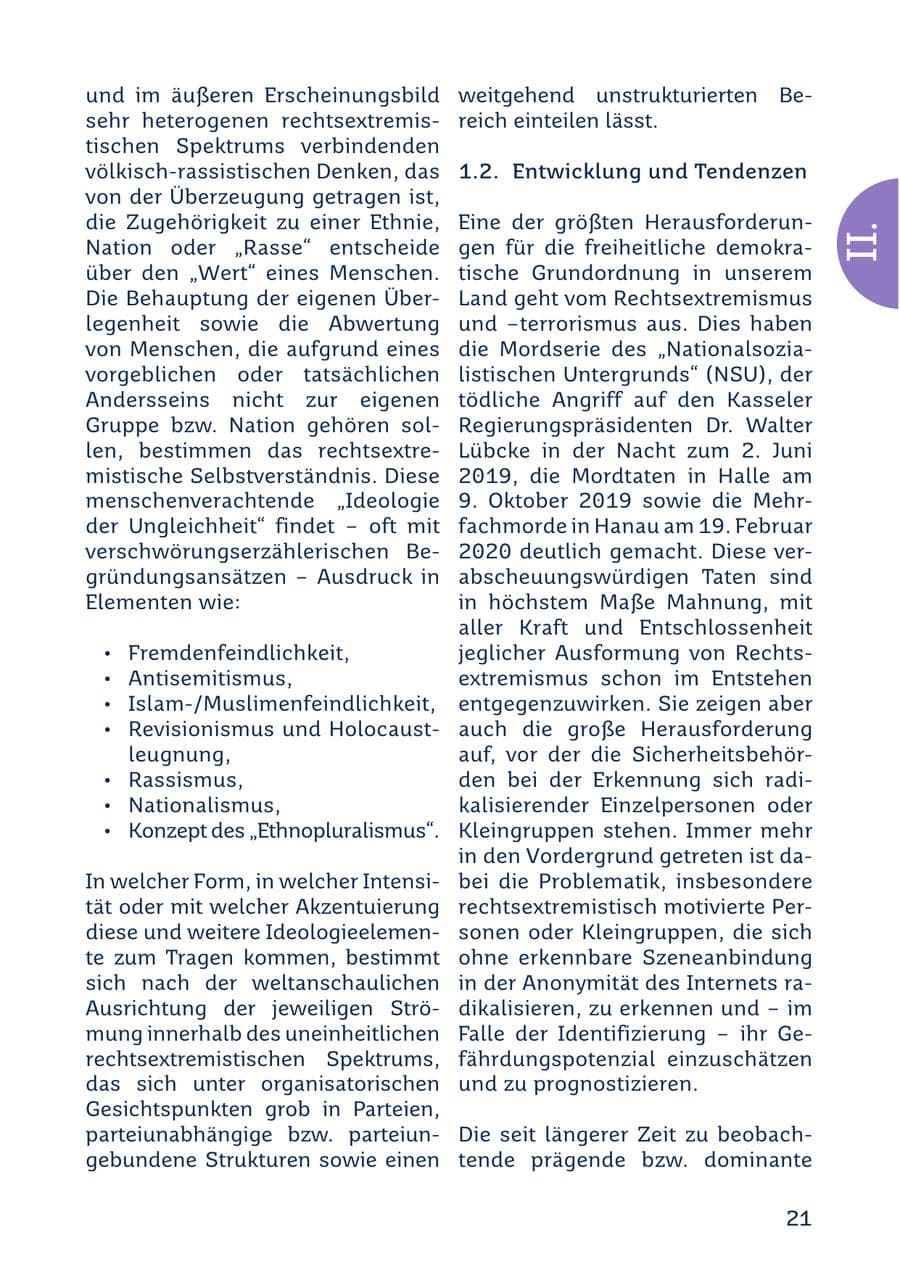 Seite 21 des Verfassungsschutzbericht 2022 Saarland