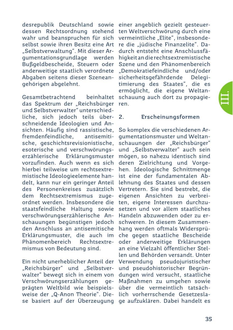 Seite 35 des Verfassungsschutzbericht 2022 Saarland