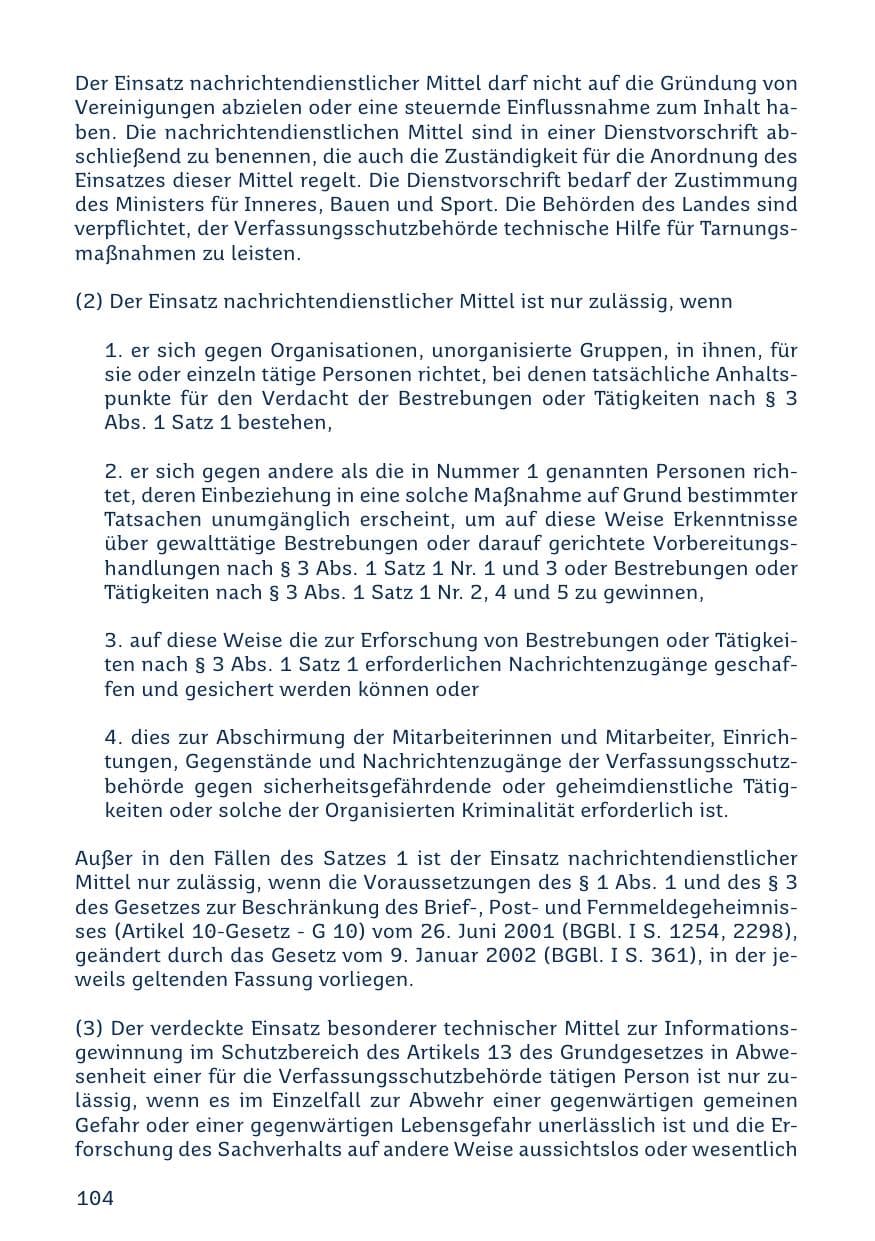 Seite 104 des Verfassungsschutzbericht 2023 Saarland