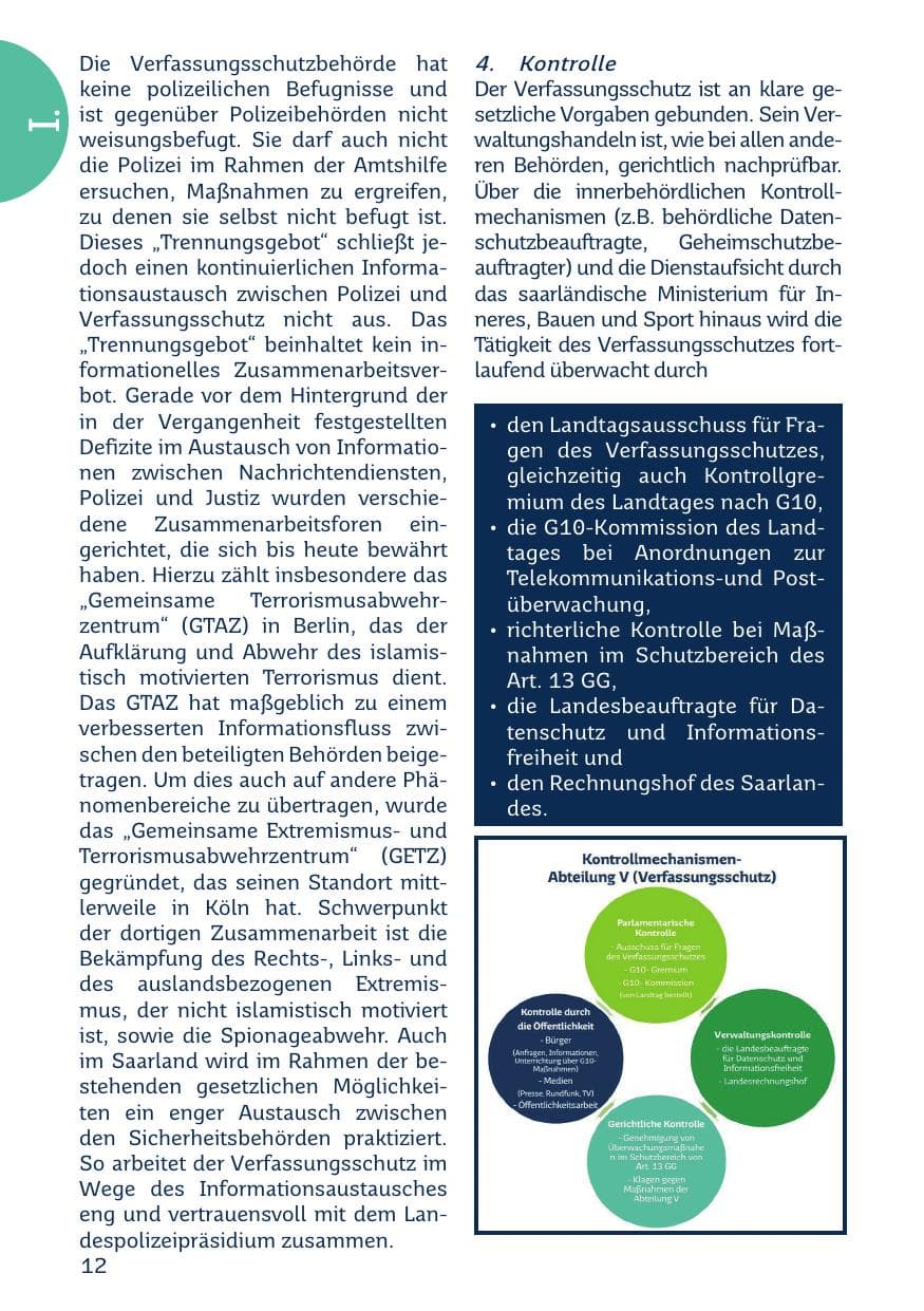Seite 12 des Verfassungsschutzbericht 2023 Saarland