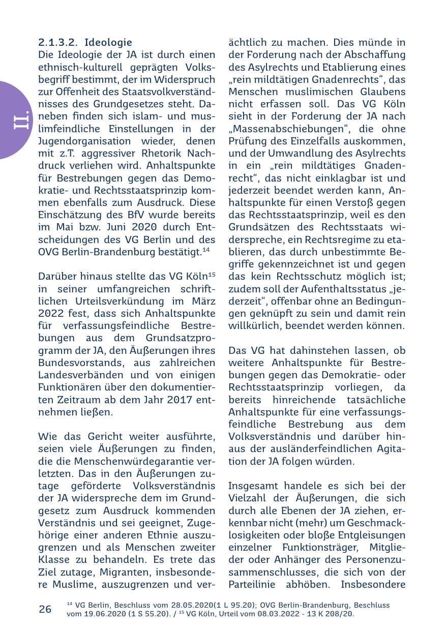 Seite 26 des Verfassungsschutzbericht 2023 Saarland