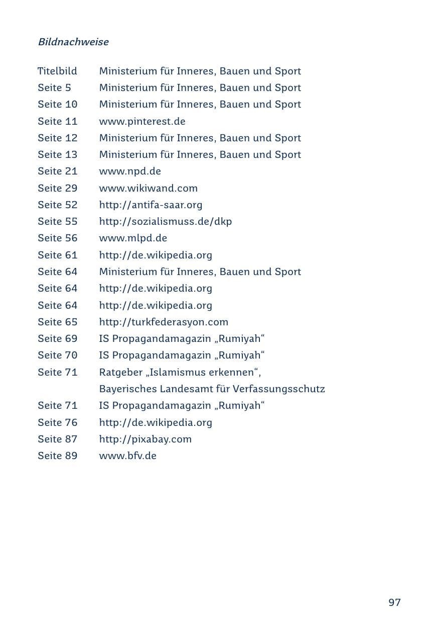 Seite 97 des Verfassungsschutzbericht 2023 Saarland
