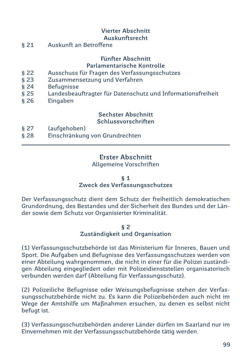 Seite 99 des Verfassungsschutzbericht 2023 Saarland