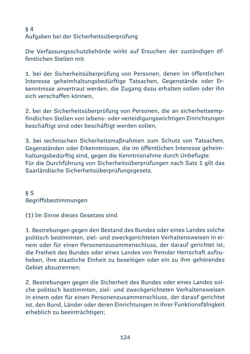 Seite 124 des Verfassungsschutzbericht 2024 Saarland