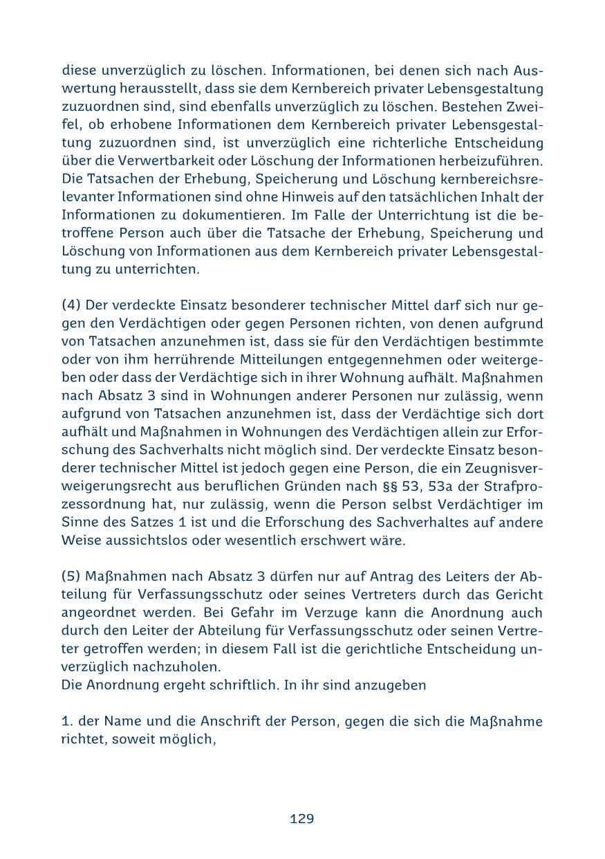 Seite 129 des Verfassungsschutzbericht 2024 Saarland