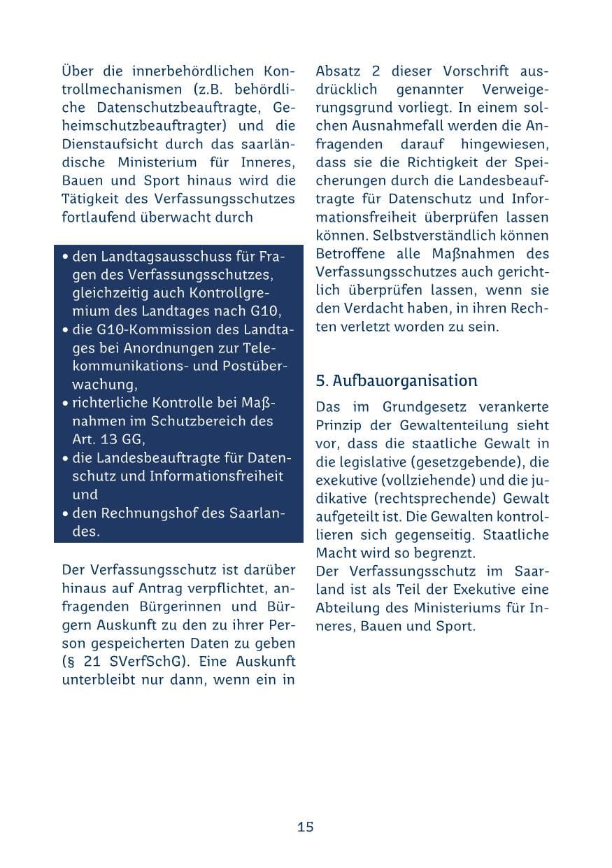 Seite 15 des Verfassungsschutzbericht 2024 Saarland