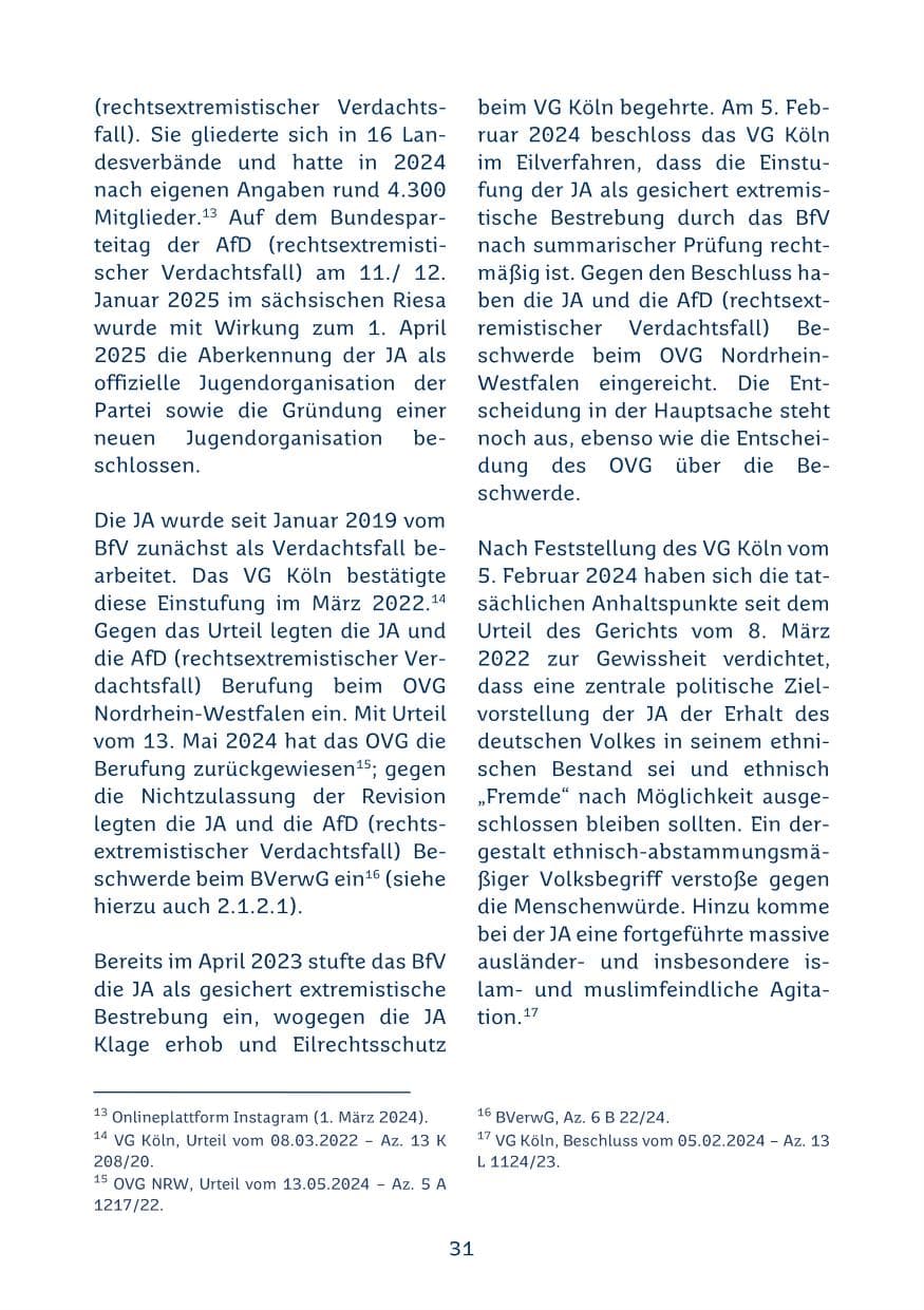 Seite 31 des Verfassungsschutzbericht 2024 Saarland