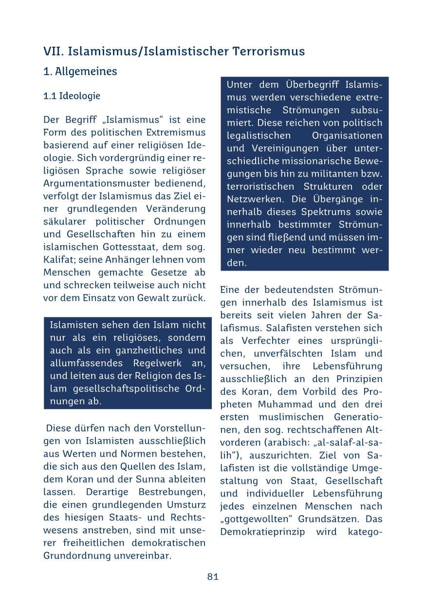 Seite 81 des Verfassungsschutzbericht 2024 Saarland