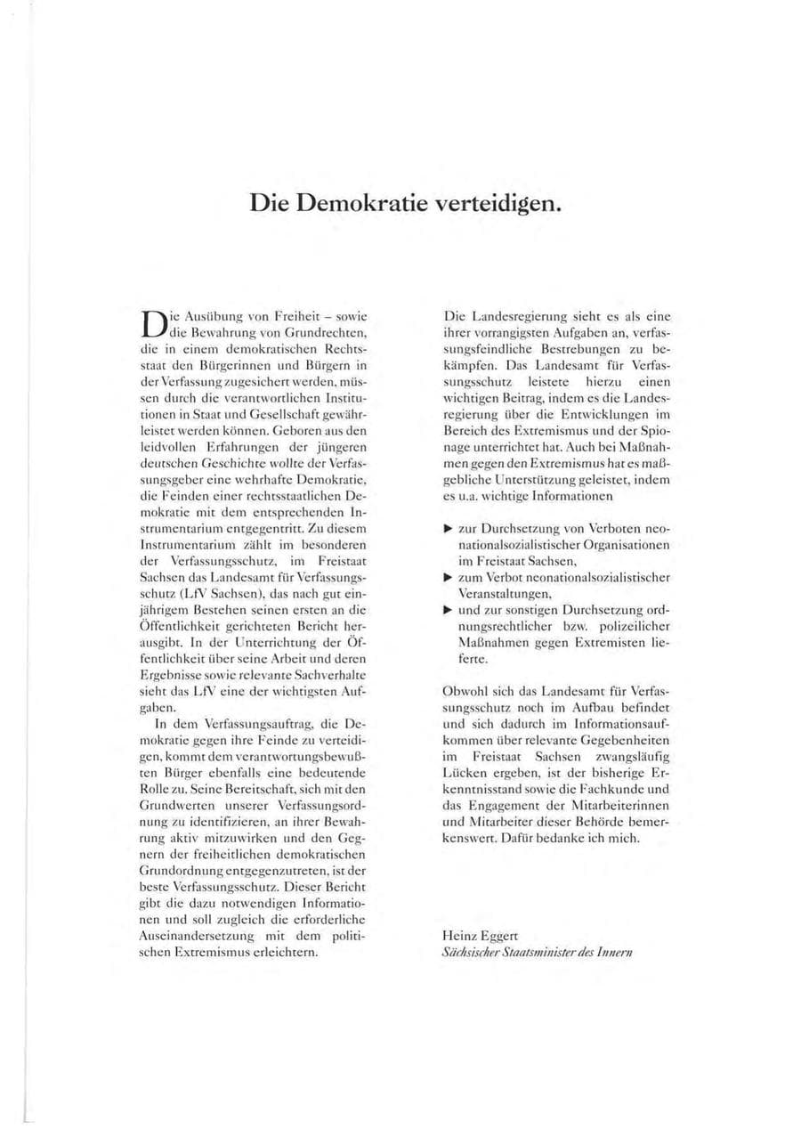Seite 2 des Verfassungsschutzbericht 1993 Sachsen