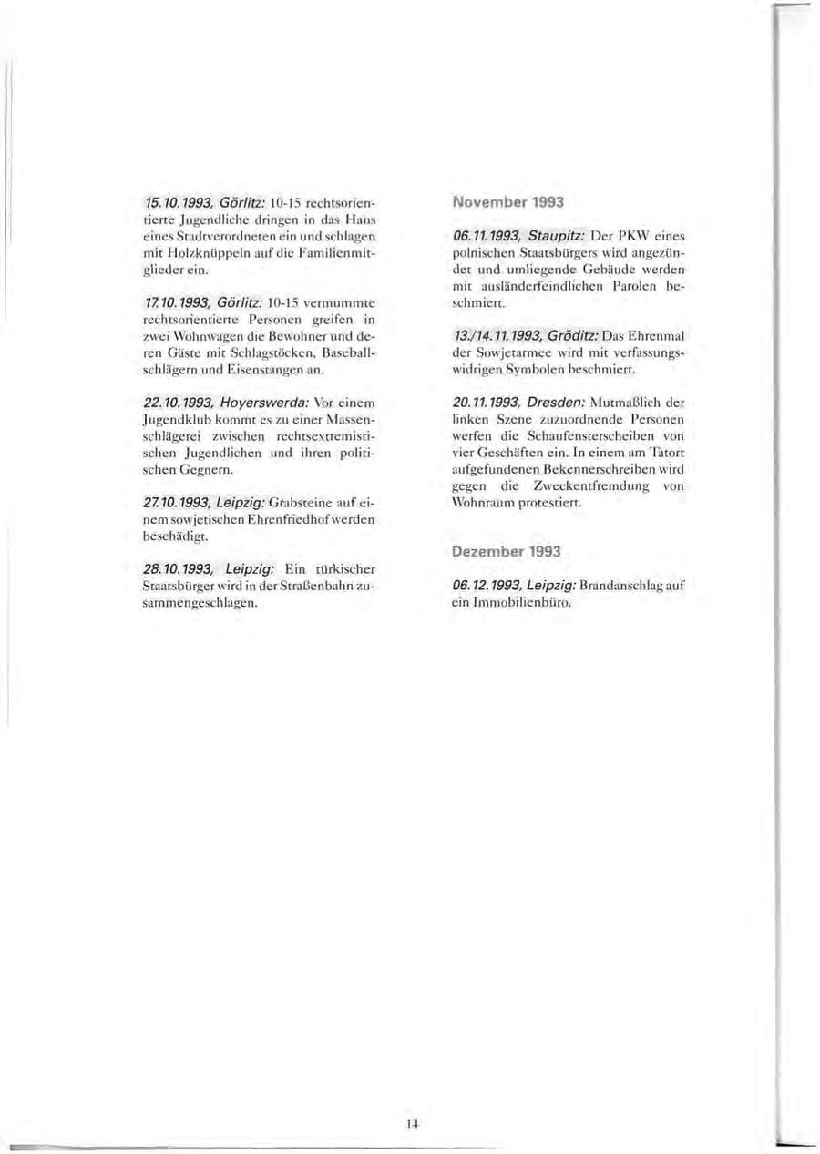 Seite 15 des Verfassungsschutzbericht 1993 Sachsen