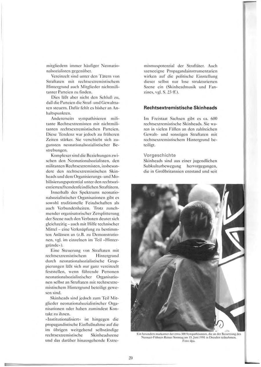 Seite 21 des Verfassungsschutzbericht 1993 Sachsen