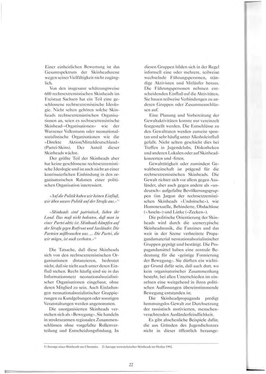 Seite 23 des Verfassungsschutzbericht 1993 Sachsen