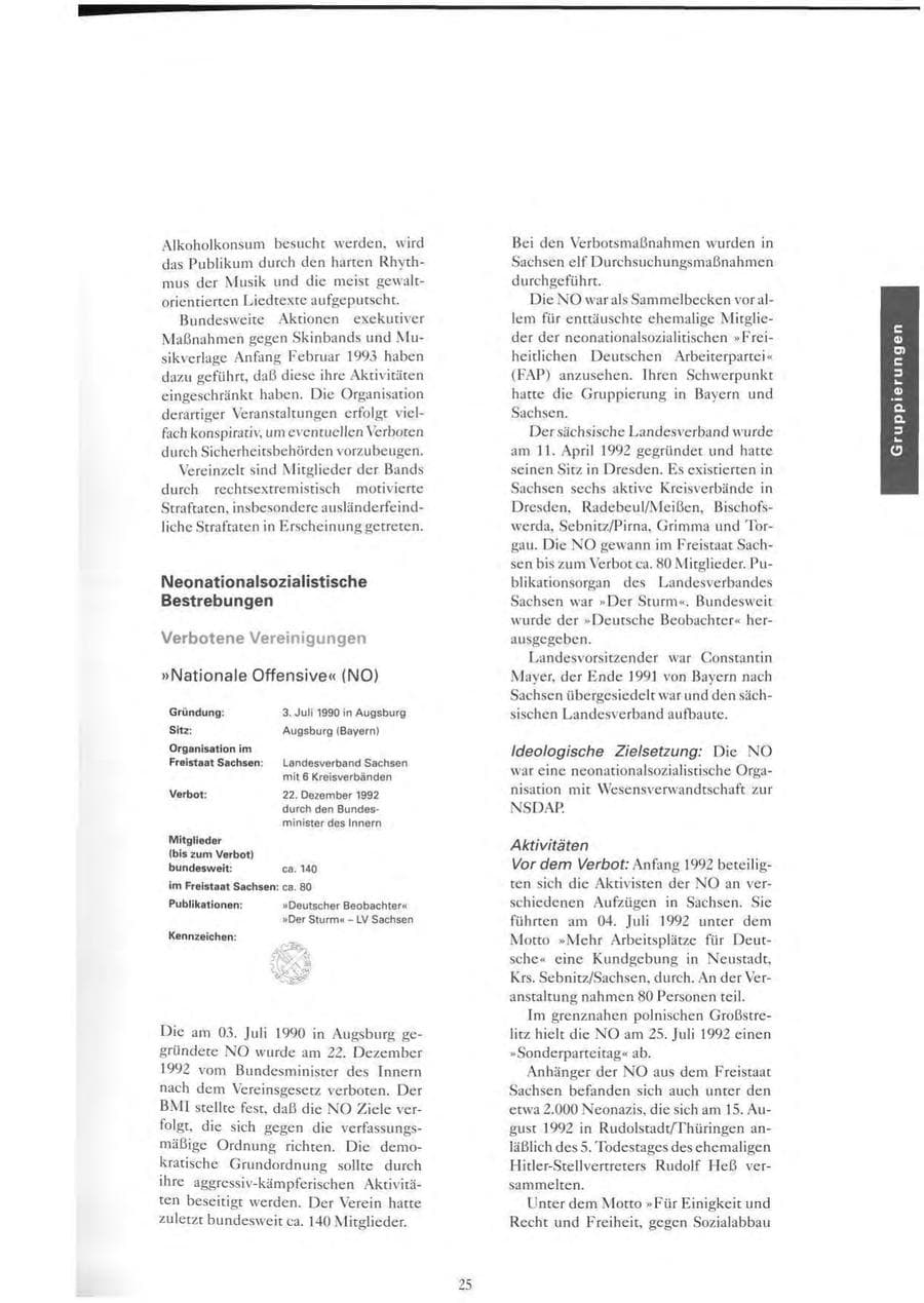 Seite 26 des Verfassungsschutzbericht 1993 Sachsen
