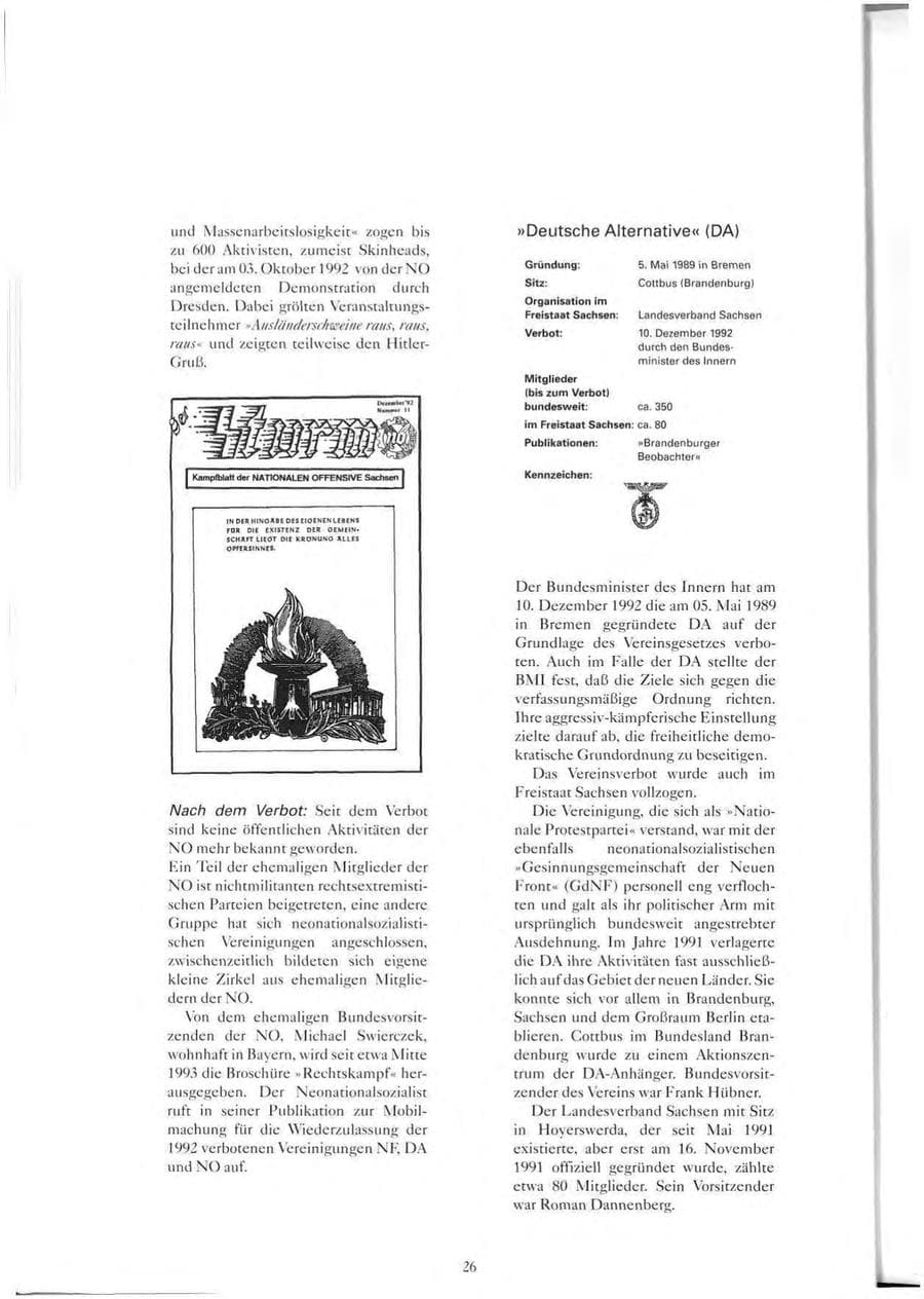 Seite 27 des Verfassungsschutzbericht 1993 Sachsen