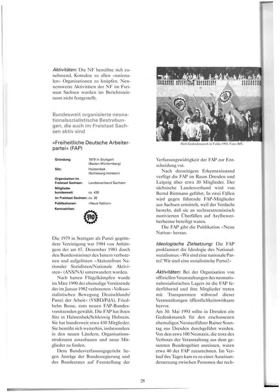 Seite 29 des Verfassungsschutzbericht 1993 Sachsen