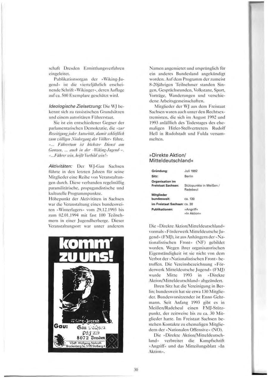 Seite 31 des Verfassungsschutzbericht 1993 Sachsen