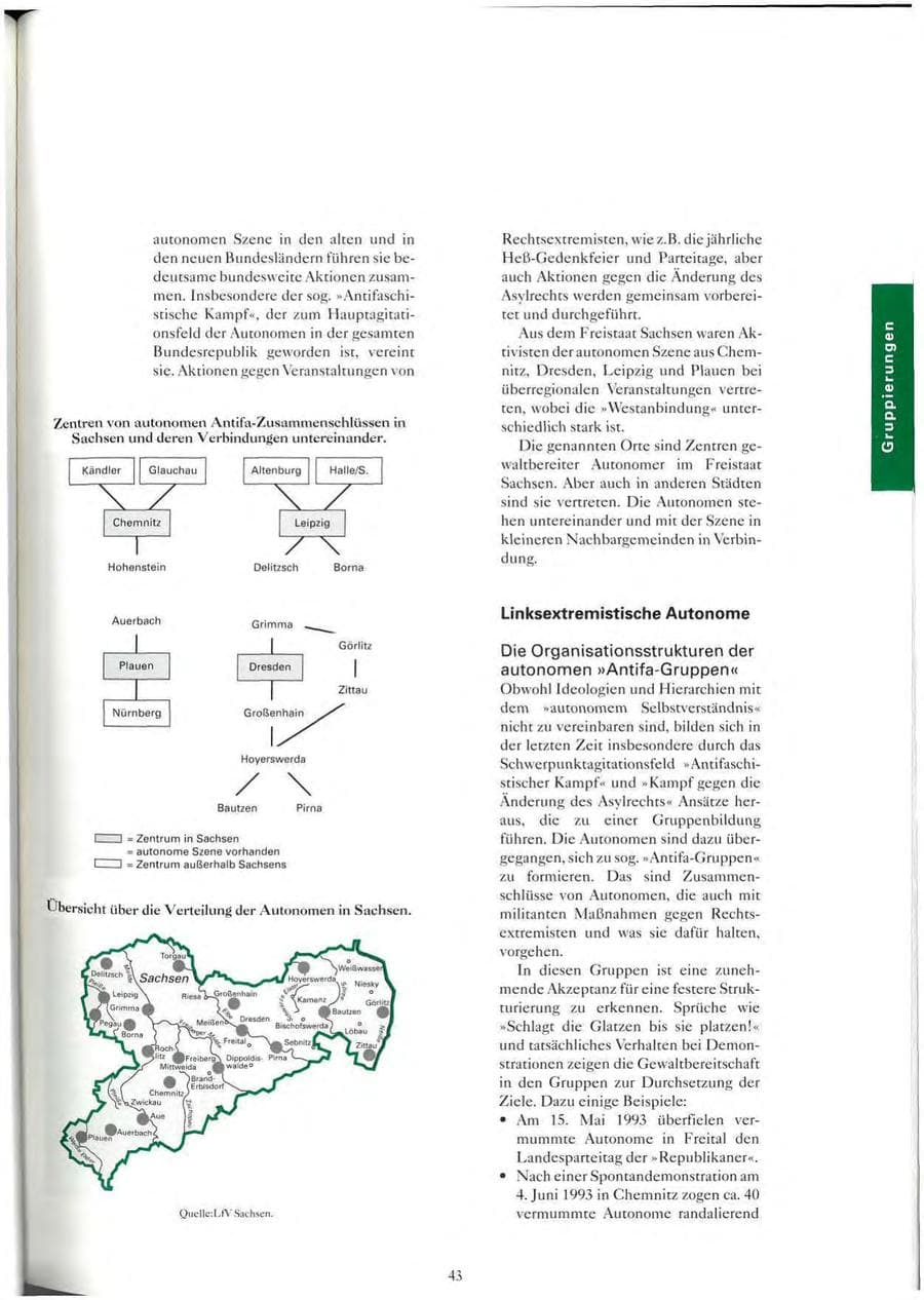 Seite 44 des Verfassungsschutzbericht 1993 Sachsen