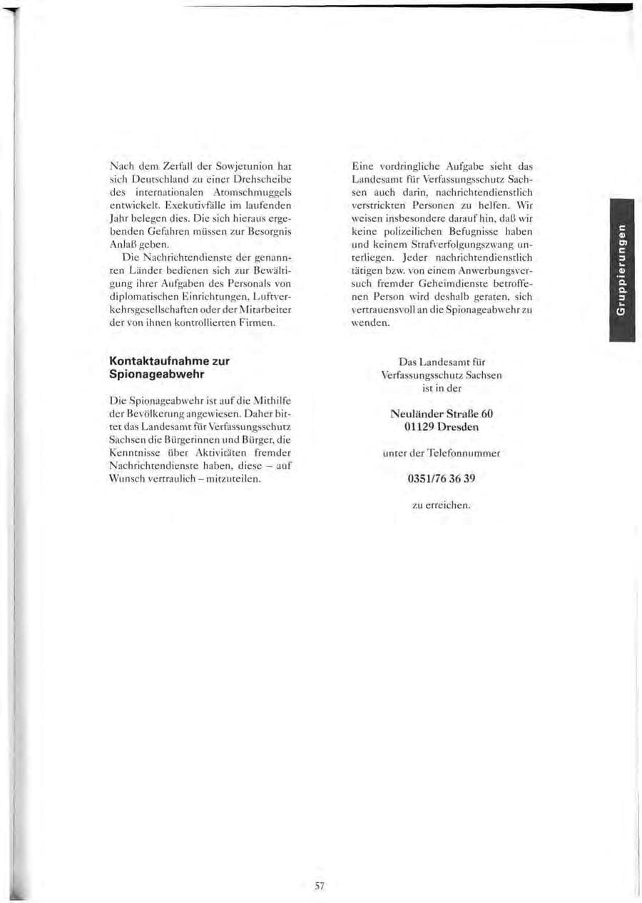Seite 58 des Verfassungsschutzbericht 1993 Sachsen