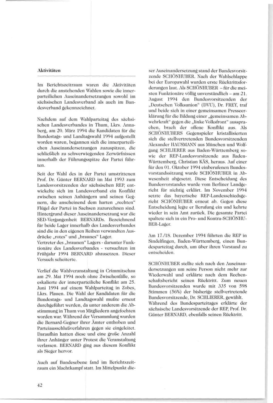 Seite 41 des Verfassungsschutzbericht 1994 Sachsen