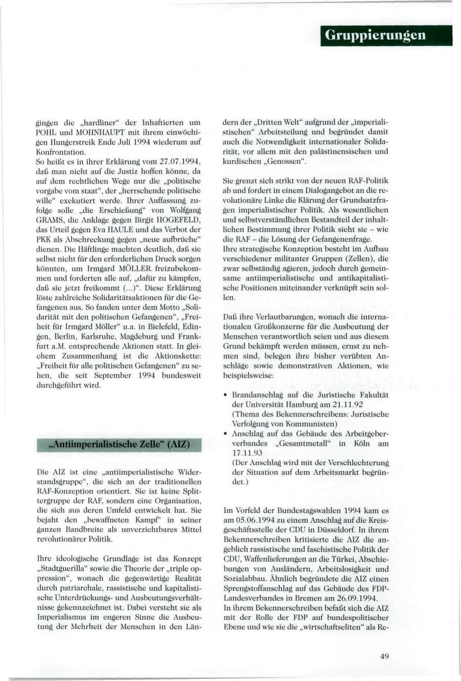 Seite 48 des Verfassungsschutzbericht 1994 Sachsen