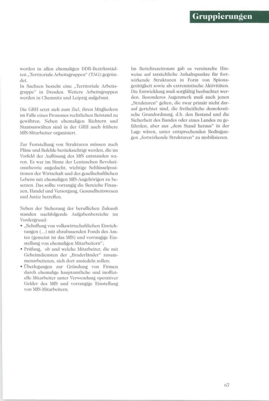 Seite 66 des Verfassungsschutzbericht 1994 Sachsen
