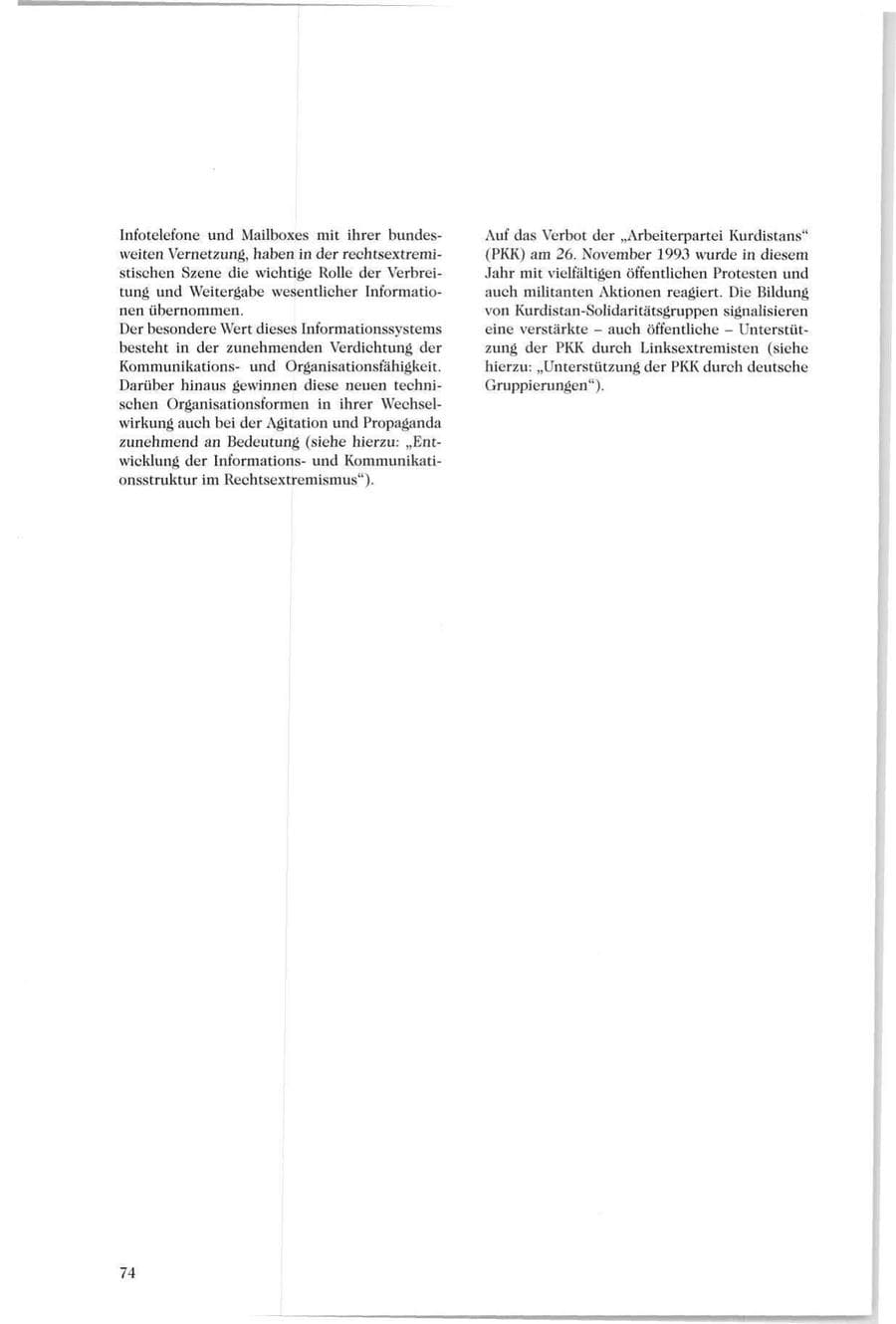 Seite 73 des Verfassungsschutzbericht 1994 Sachsen