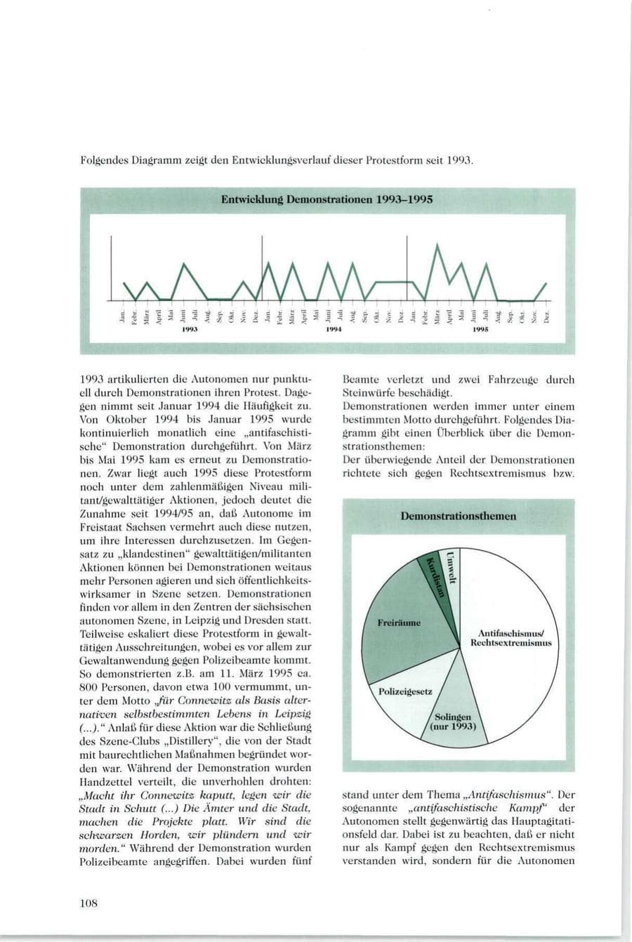 Seite 109 des Verfassungsschutzbericht 1995 Sachsen