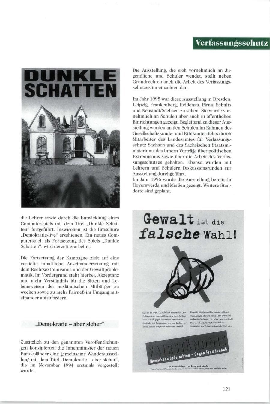 Seite 116 des Verfassungsschutzbericht 1995 Sachsen