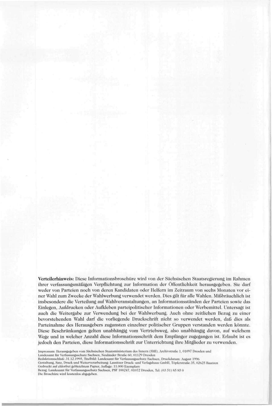 Seite 139 des Verfassungsschutzbericht 1995 Sachsen