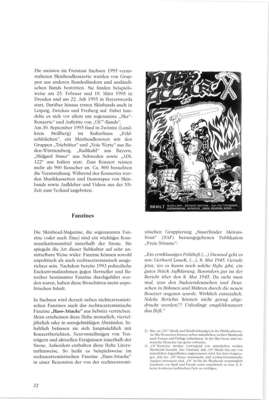 Seite 33 des Verfassungsschutzbericht 1995 Sachsen
