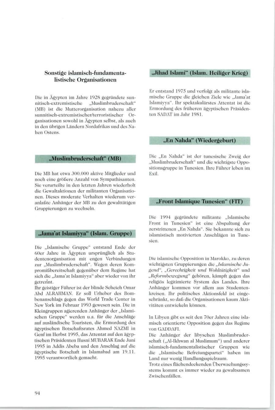 Seite 95 des Verfassungsschutzbericht 1995 Sachsen