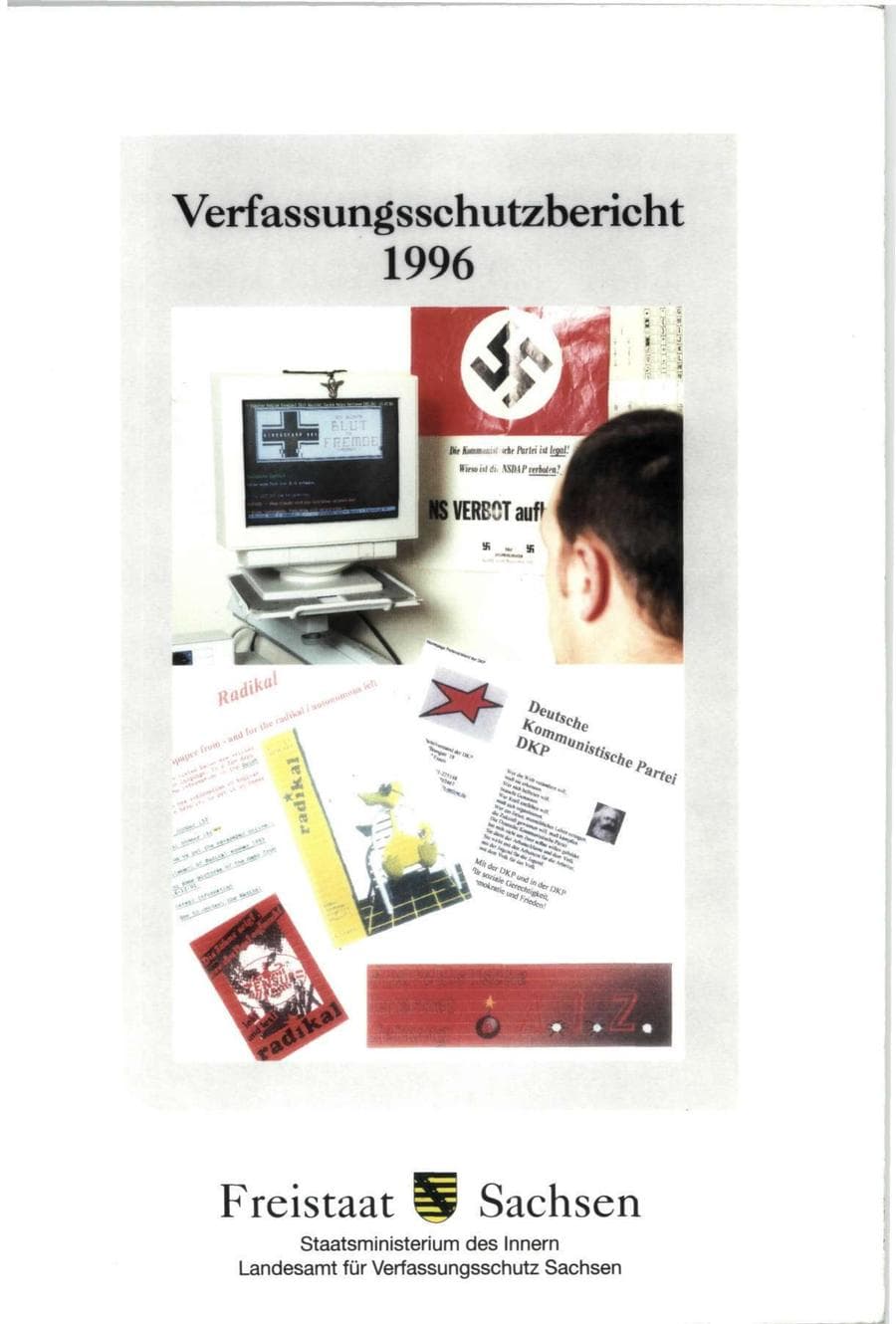 Seite 1 des Verfassungsschutzbericht 1996 Sachsen