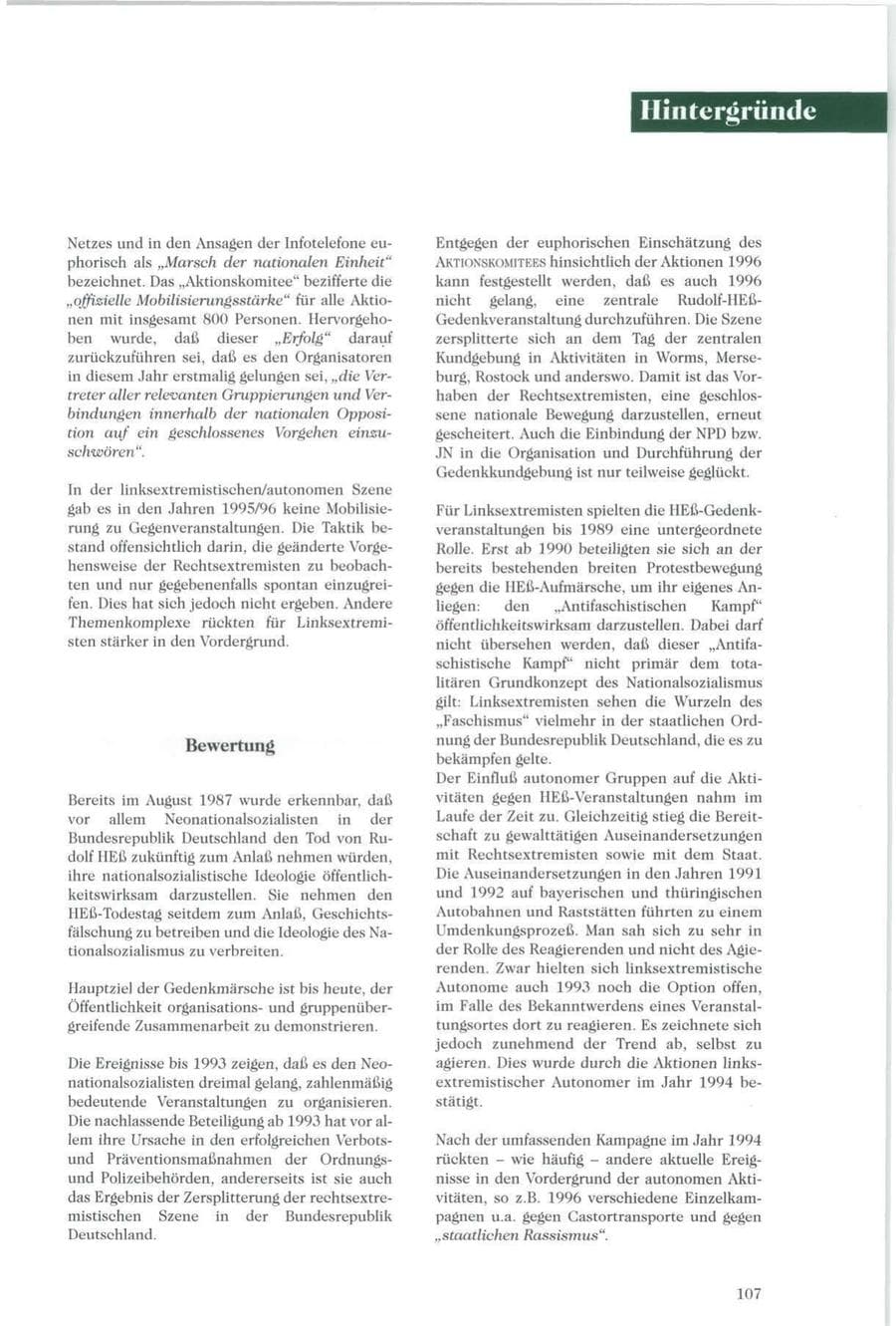 Seite 108 des Verfassungsschutzbericht 1996 Sachsen