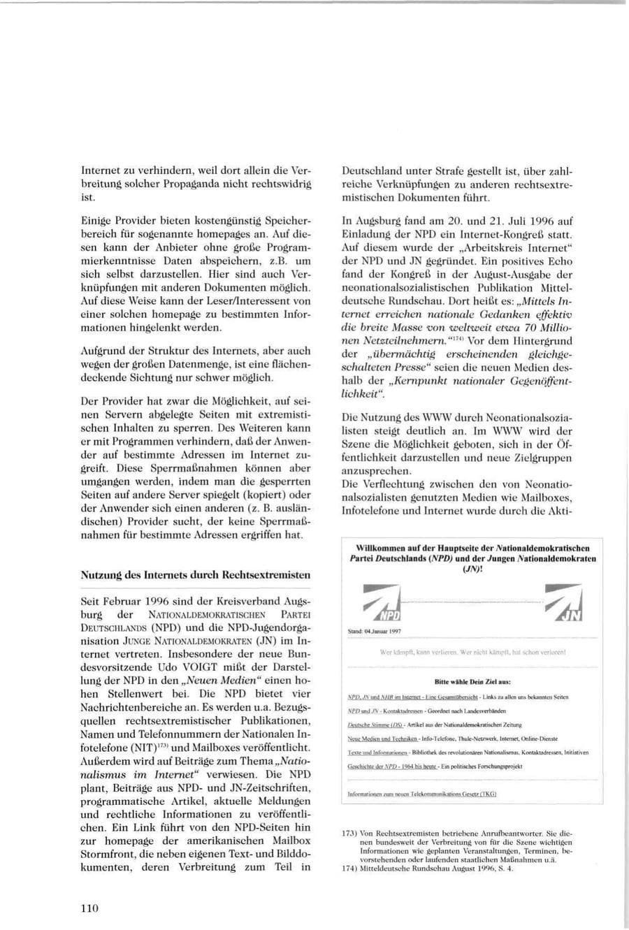 Seite 111 des Verfassungsschutzbericht 1996 Sachsen