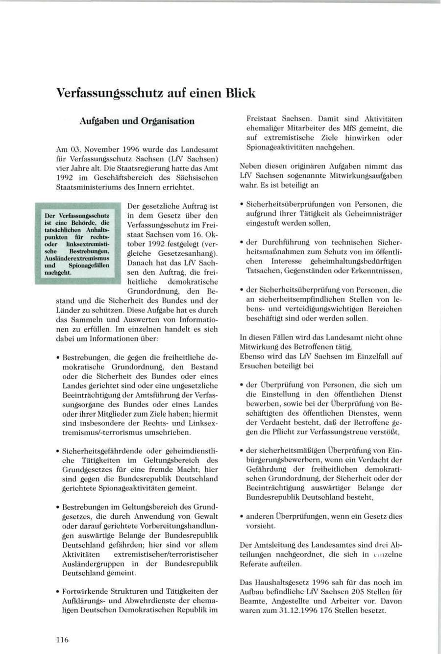 Seite 117 des Verfassungsschutzbericht 1996 Sachsen