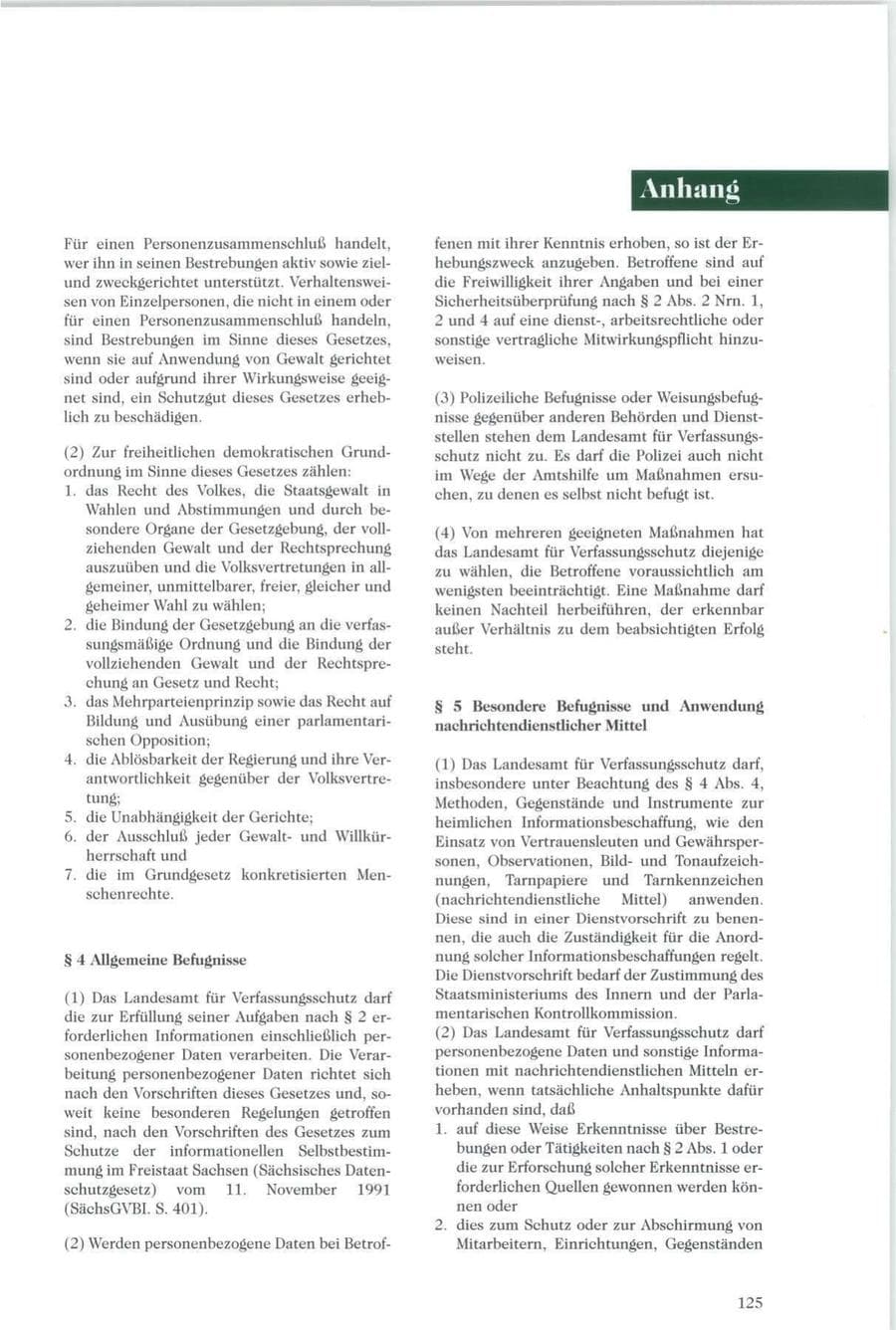 Seite 126 des Verfassungsschutzbericht 1996 Sachsen