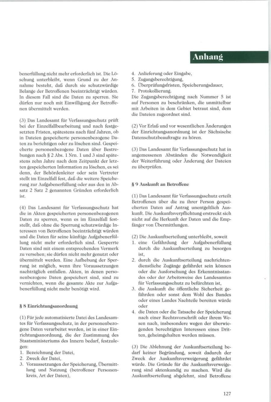Seite 128 des Verfassungsschutzbericht 1996 Sachsen