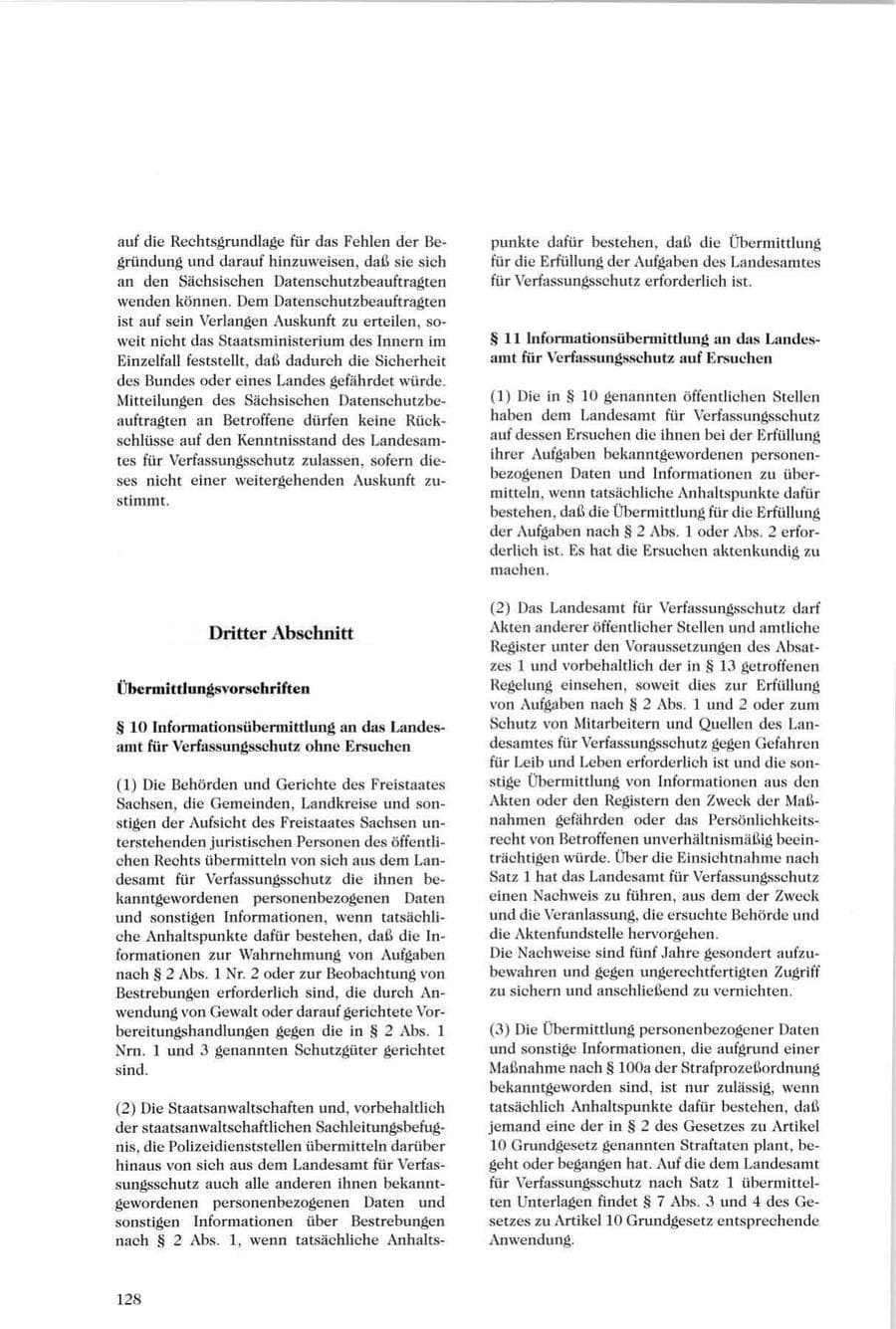 Seite 129 des Verfassungsschutzbericht 1996 Sachsen