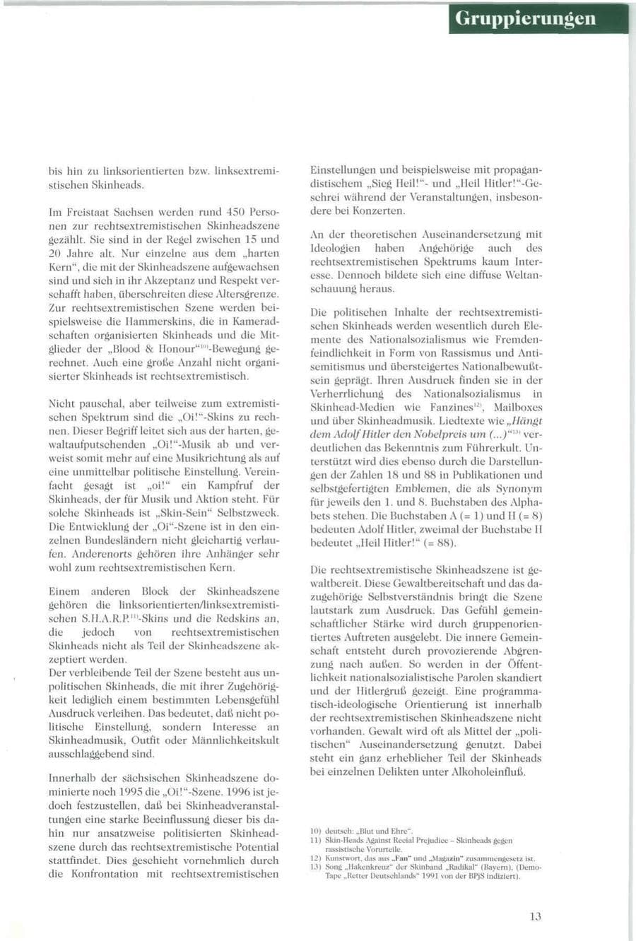 Seite 14 des Verfassungsschutzbericht 1996 Sachsen