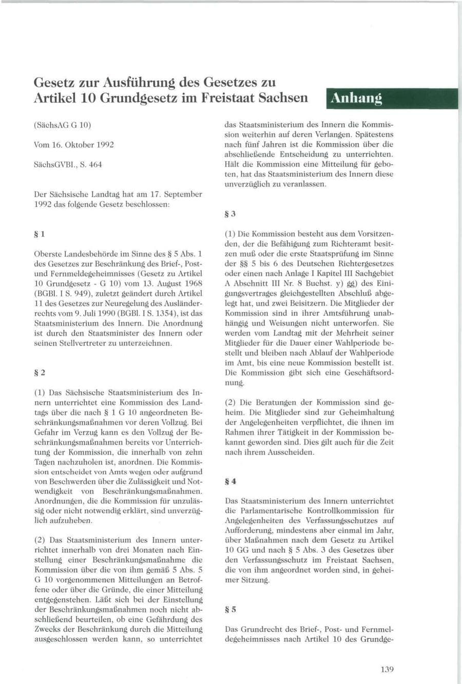 Seite 140 des Verfassungsschutzbericht 1996 Sachsen