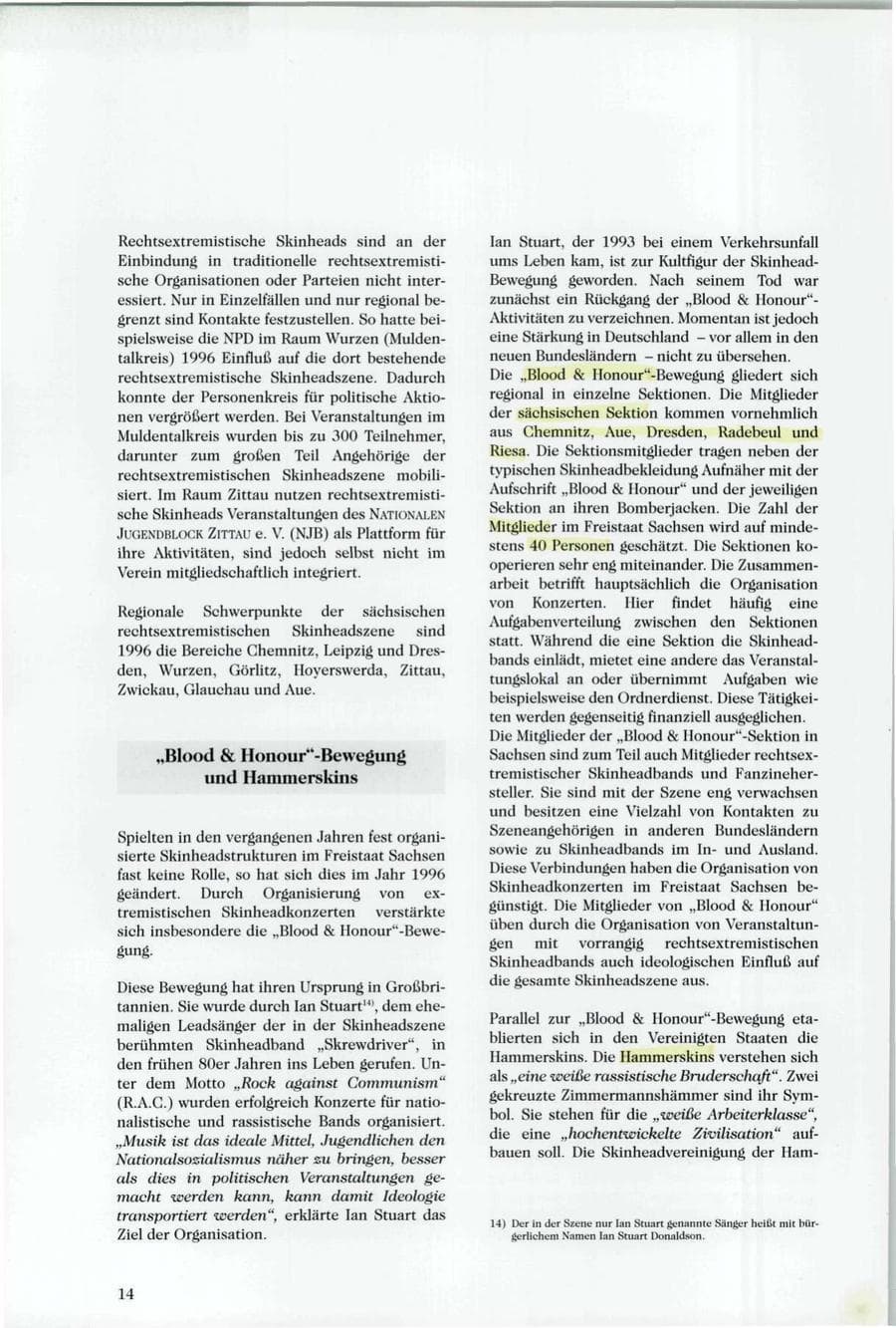 Seite 15 des Verfassungsschutzbericht 1996 Sachsen