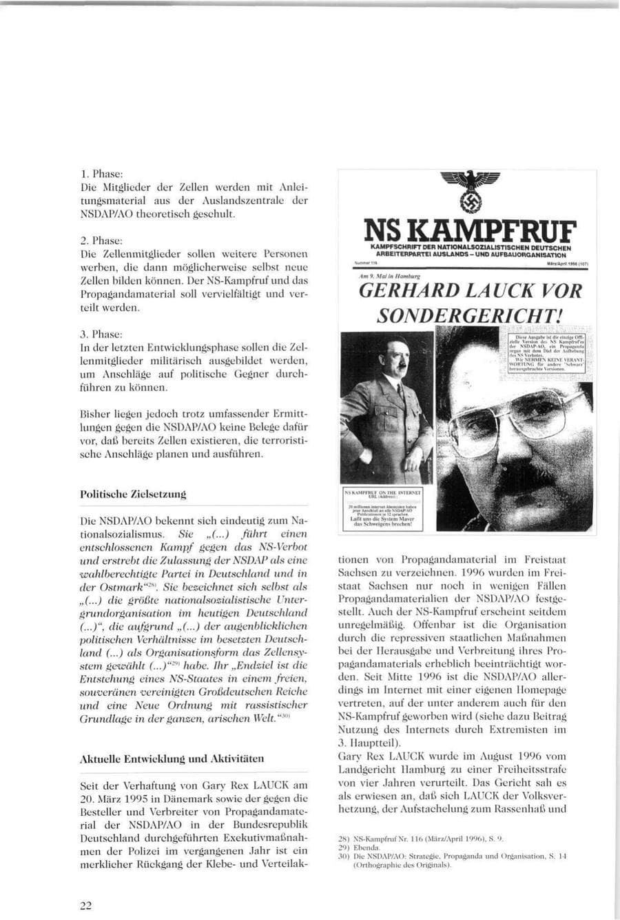 Seite 23 des Verfassungsschutzbericht 1996 Sachsen