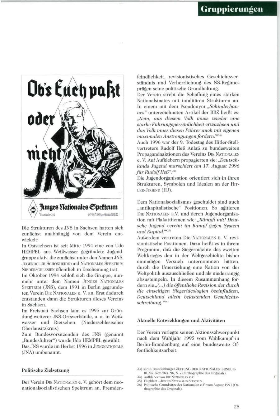 Seite 26 des Verfassungsschutzbericht 1996 Sachsen