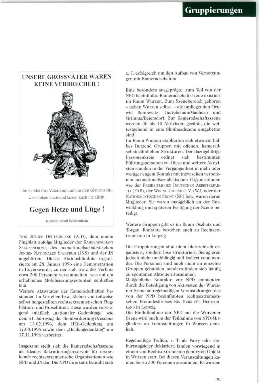 Seite 30 des Verfassungsschutzbericht 1996 Sachsen