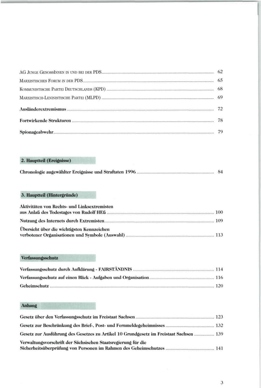 Seite 4 des Verfassungsschutzbericht 1996 Sachsen