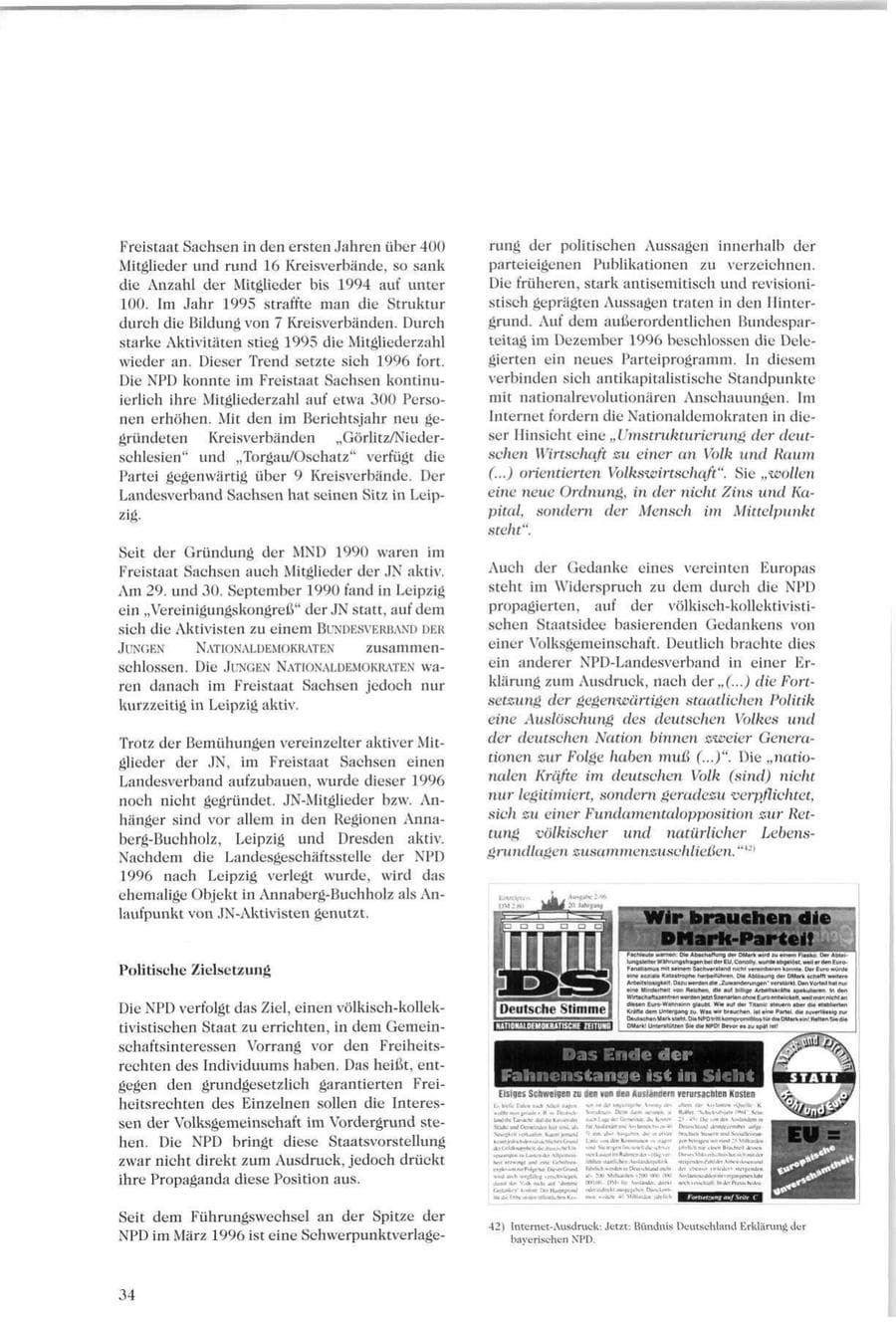 Seite 35 des Verfassungsschutzbericht 1996 Sachsen